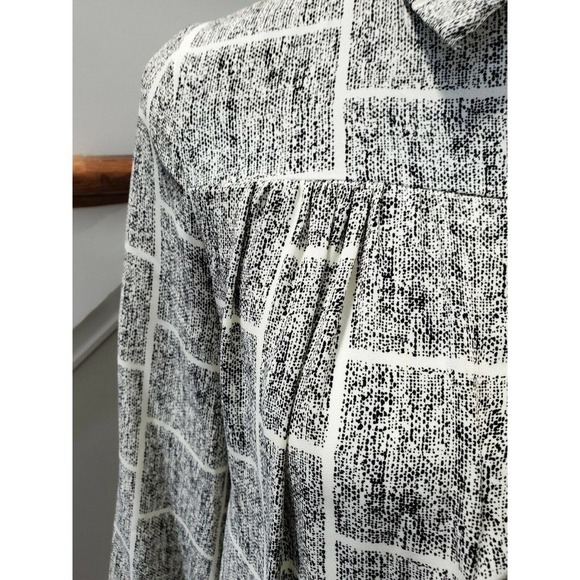 Boutique Freeway Women's Black & White Polyester Collared Long Sleeve Blouse S - Picture 5 of 11